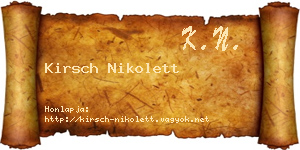 Kirsch Nikolett névjegykártya